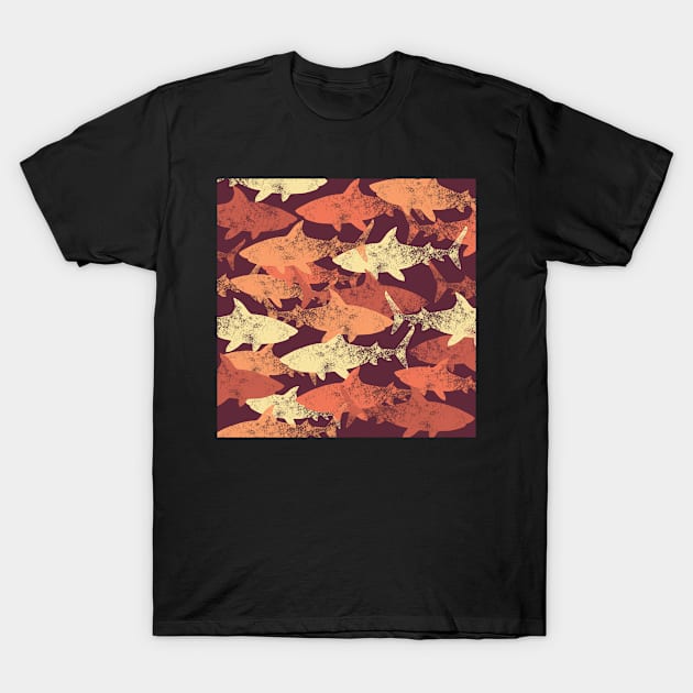 shark pattern grunge T-Shirt by hatem